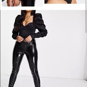Club L London long puff sleeve body suit. NWOT